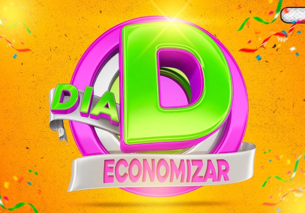 PSD 3d-logo bietet werbung und rabatt für supermarkt-social-media-komposition, brasilien-werbung