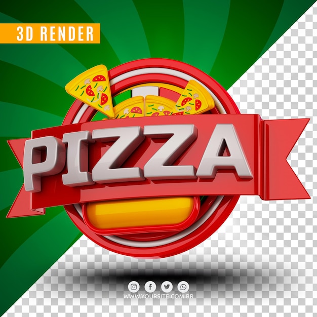 PSD 3d-logo für pizzeria premium psd