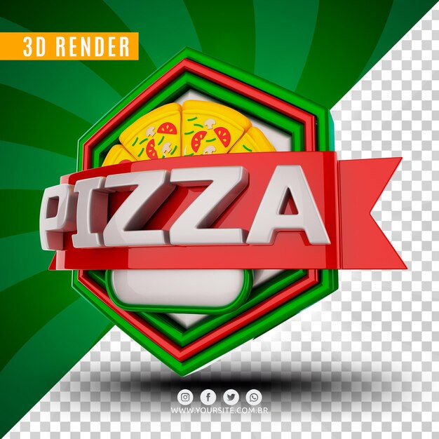 PSD 3d-logo für pizzeria premium psd