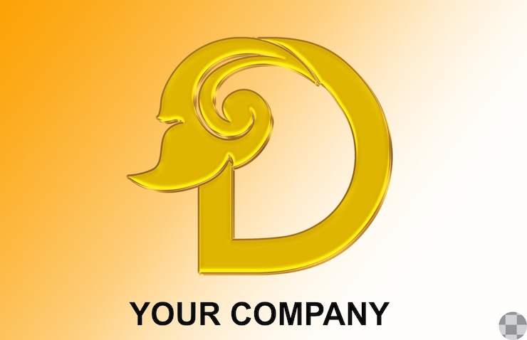 PSD 3d logo letter d
