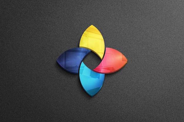 3D Logo Mockup Dark Wall Background