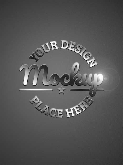 3d-logo-mockup-design mit metalleffekt