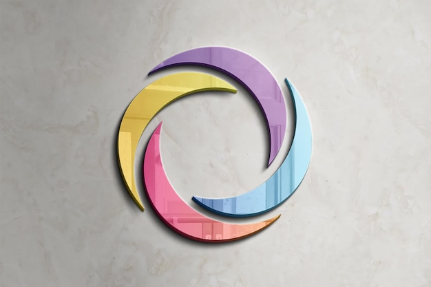 3D-Logo-Mockup Dunkler Wandhintergrund
