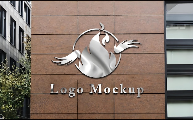 3d-logo-mockup für außenwände