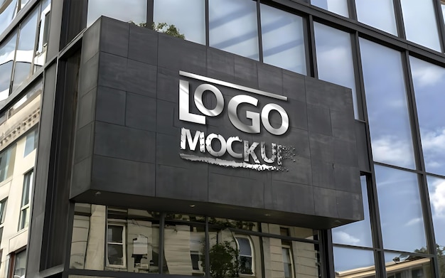 3D-Logo-Mockup für Außenwände