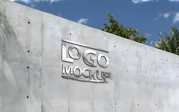 3D-Logo-Mockup für Außenwände