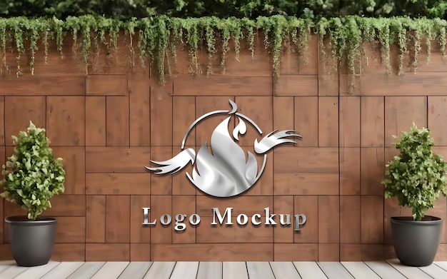 3D-Logo-Mockup für die Wand