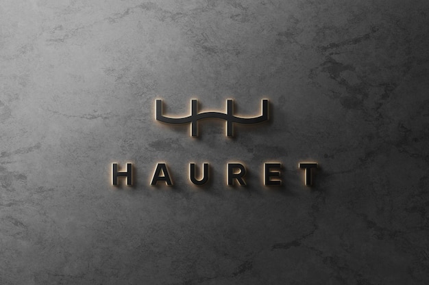 3D Logo Mockup Luxe Lumineux 3D Front