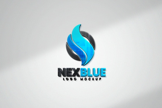 3d logo mockup on white background