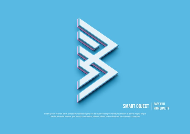3D-Logo-Modell an der Wandwiedergabe