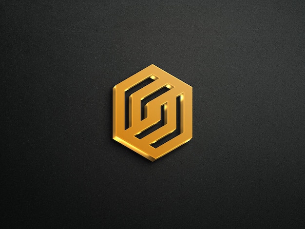 3D-Logo-Modell mit goldenem Effekt