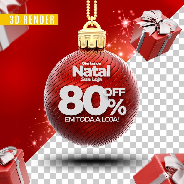 PSD 3d logo de navidad encantada para brasil