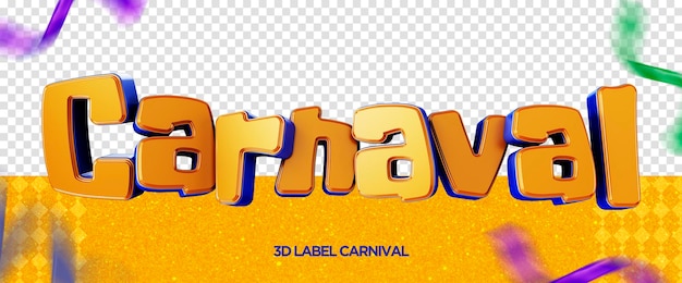 3d logo render carnaval brasil carnaval