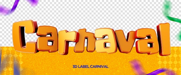 3d Logo Rendre Carnaval Brésil Carnaval