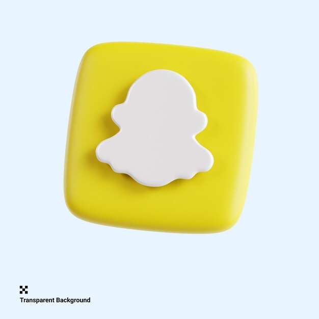 PSD 3d-logo von ephemeral snapchat, das flüchtige momente kreativ festhält