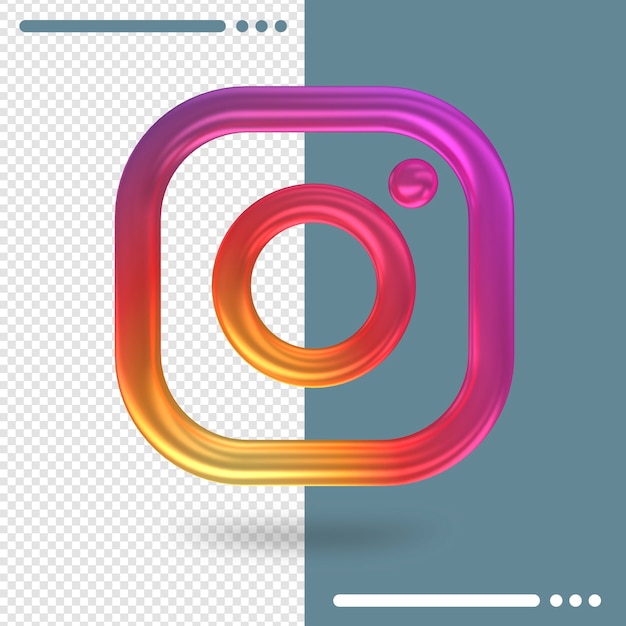 PSD 3d-logo von instagram in 3d-rendering