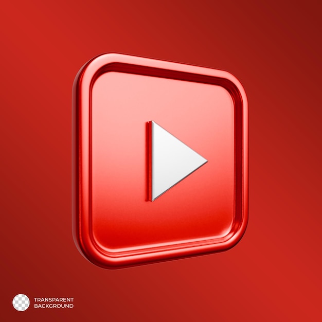 3D-Logo von Youtube Metallic