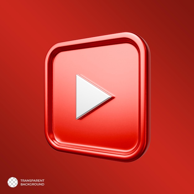 3D-Logo von Youtube Metallic