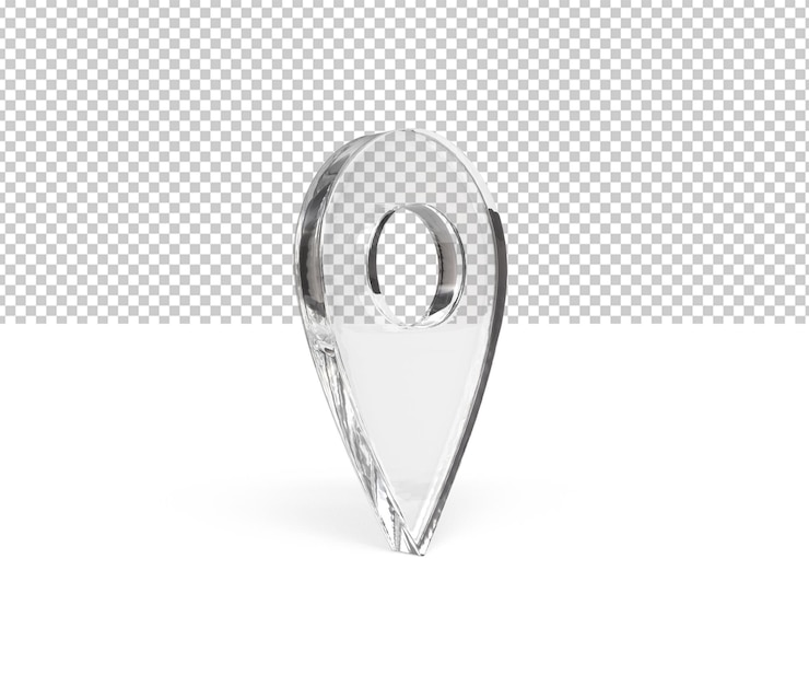 PSD 3d-lokalisierungs-pin-symbol auf weißem hintergrund