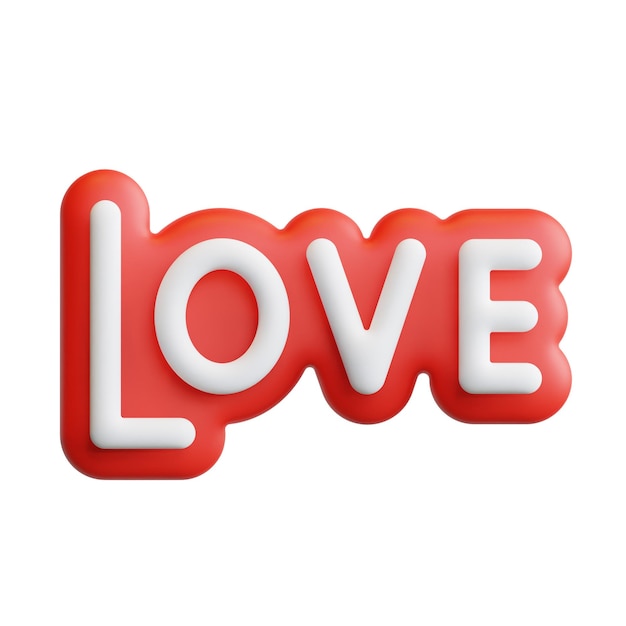 3D Love Social media argot pegatina alta calidad render ilustración icono