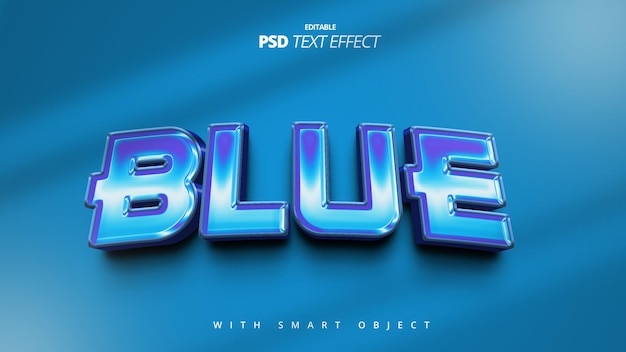 3d lucido elegante blu lusso effetto testo disgin