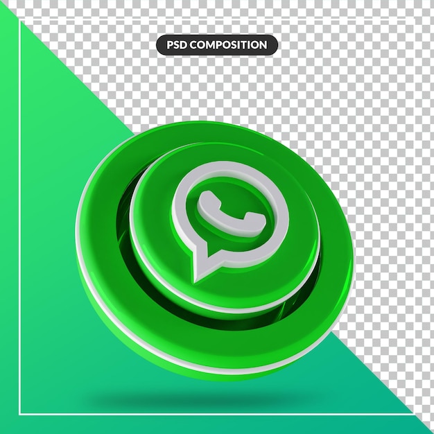 3D lucido whatsapp logo design isolato