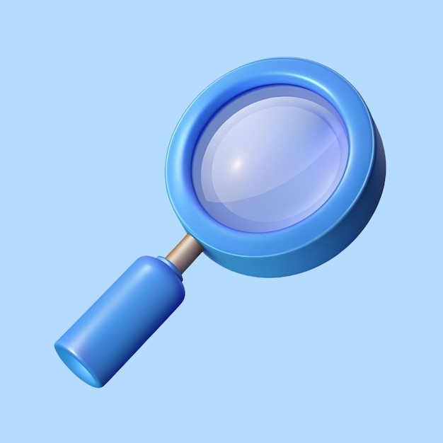 3D-Lupe aus blauem Glas