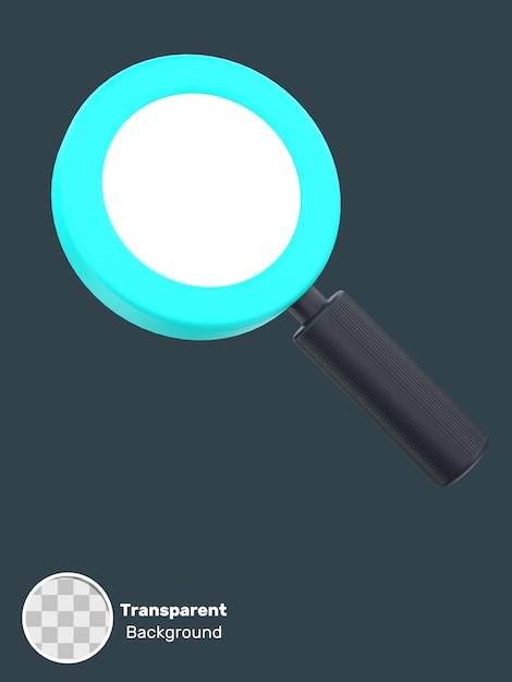 3D-Lupe für die Suche im Internet und Marketing, transparenter Hintergrund