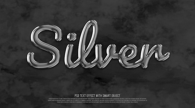 3D-Luxus-Silber editierbare Texteffekt-Mockup-Vorlage