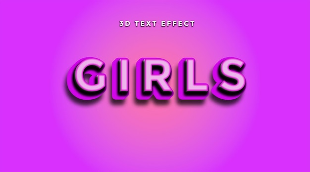 3D-Mädchen-Text-Effekt