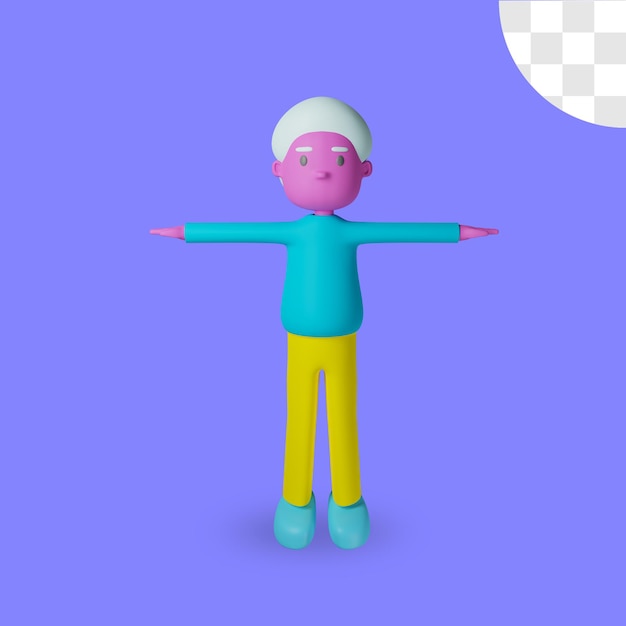 3D-Männchen verbreiten Hände Design-Rendering isoliert