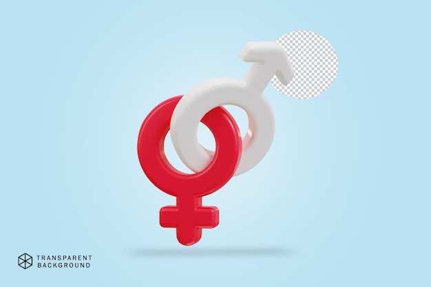 3D männliche und weibliche Symbol-Icon-Vektor-Illustration
