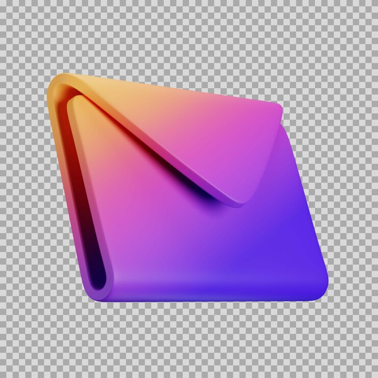 PSD 3d mail dynamic gradient icon
