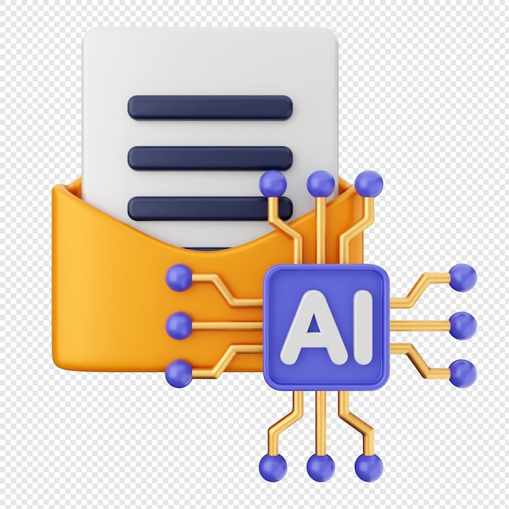 PSD 3d mail email message artificial intelligence