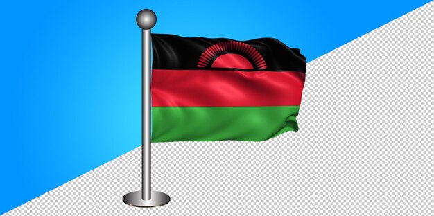 PSD 3d-malawi-flaggensymbol - abzeichen png - transparenter hintergrund