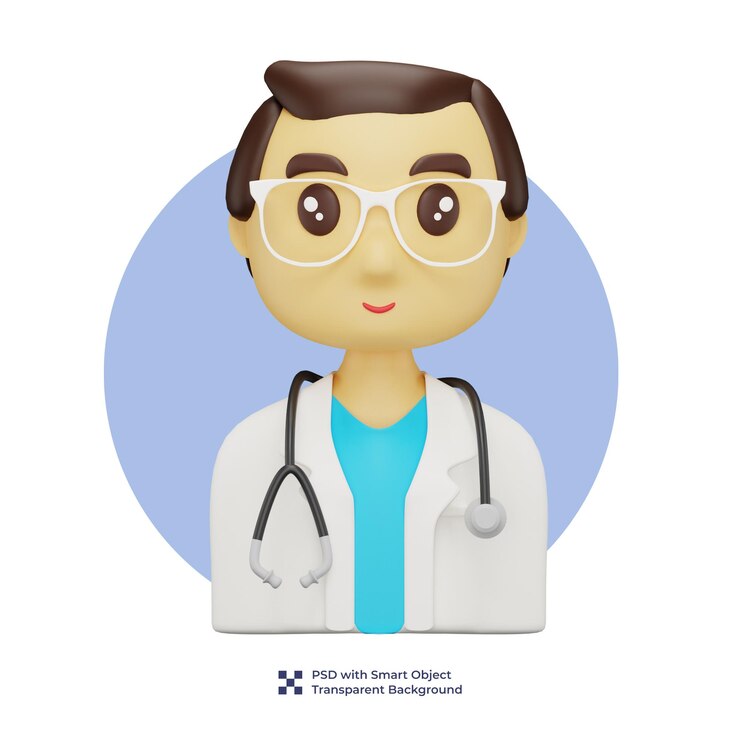 PSD 3d male doctor character