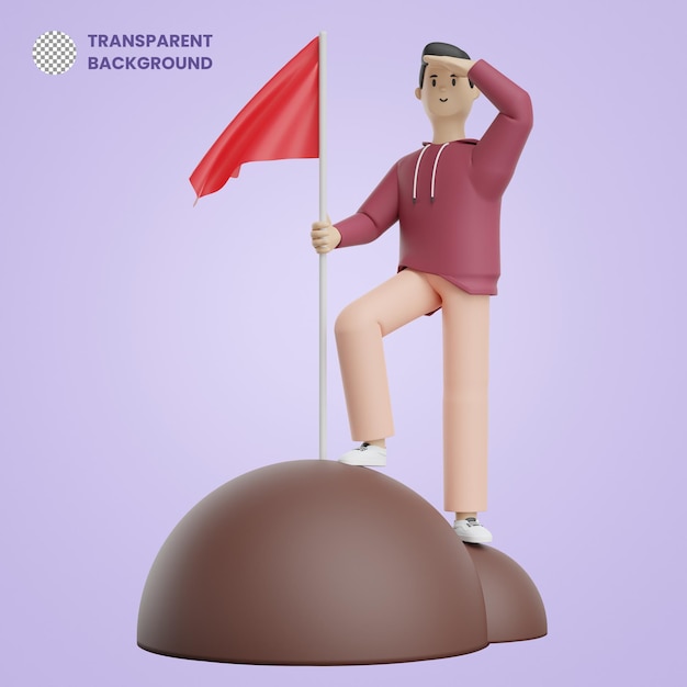 3D Man Success Achievement Happy Partnership Goal Objective