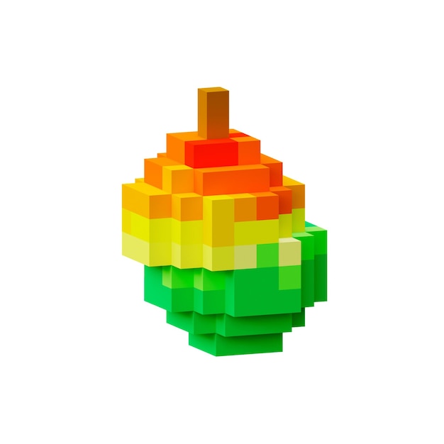 3d mango png pixel fruit png 3d pixel art frutta tropicale retro game frutta asset voxel food