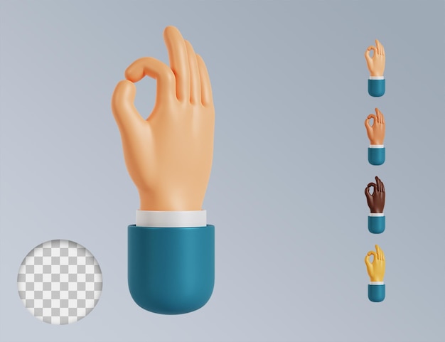 3d mani ok raccolta di gesti