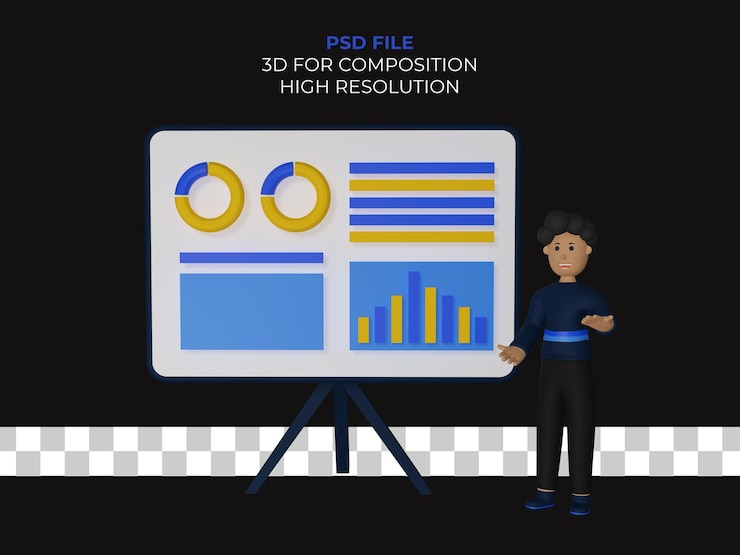 PSD 3d mann charakter illustration design arbeiten premium psd