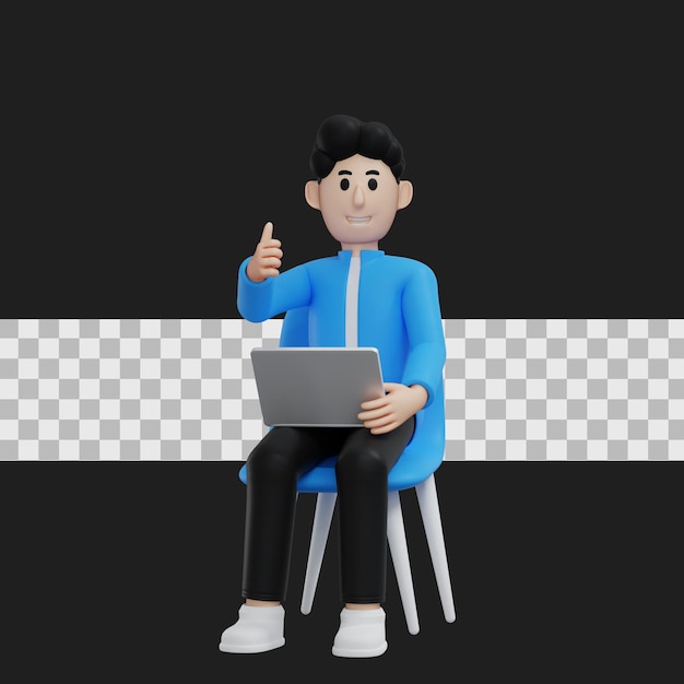 3D-Mann Zeichentrickfigur Geschäftsmann