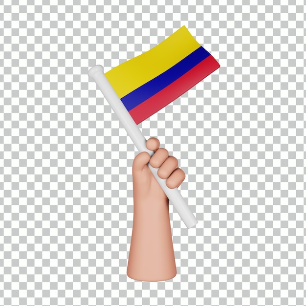 PSD 3d mão segurando uma bandeira do chile