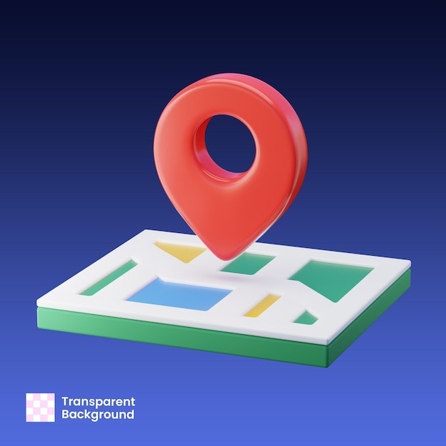 3D Map Pin on Map