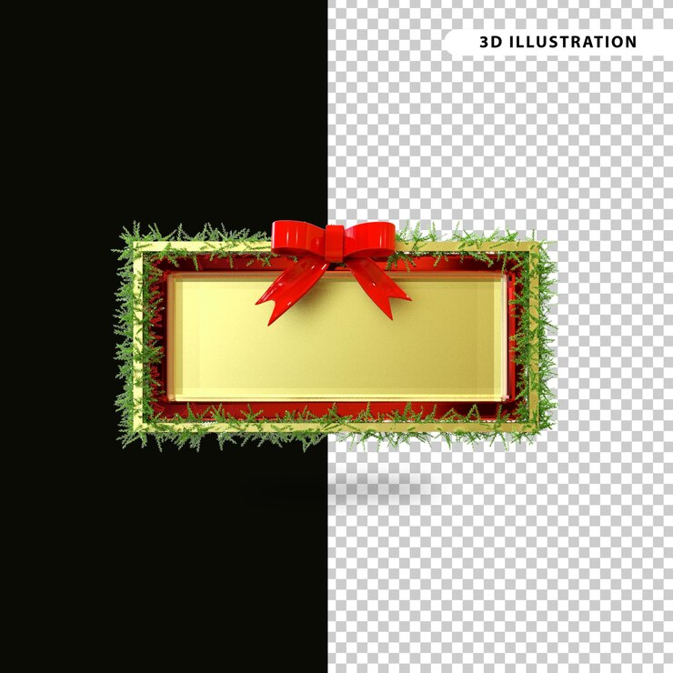 PSD 3d marco navidad render