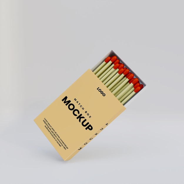 3d match box mockup