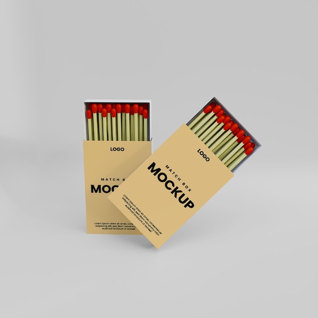 3D Match Box Mockup