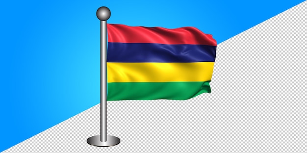 3d-mauritius-flaggensymbol - abzeichen png - transparenter hintergrund