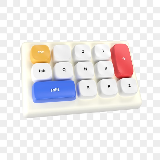 3d mechanische tastatur 3d-darstellung