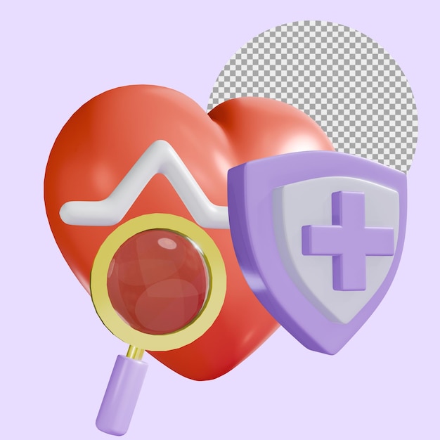 3D-Medizin-Ikonen mit durchsichtigem Hintergrund PSD-Vorlage-Design