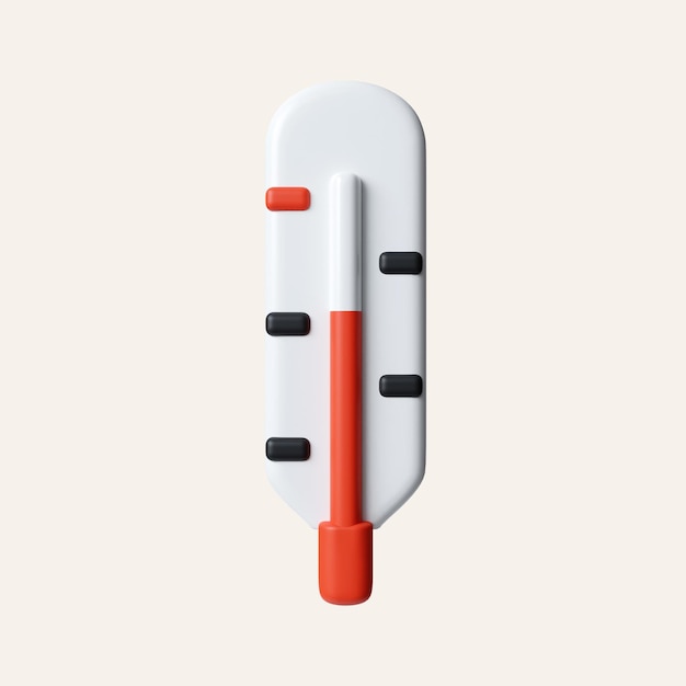 3d-medizinisch-thermometer 3d-symbol körpertemperatur-messgerät-symbole isoliert auf weißem hintergrund 3d-rendering-illustration ausschnittweg